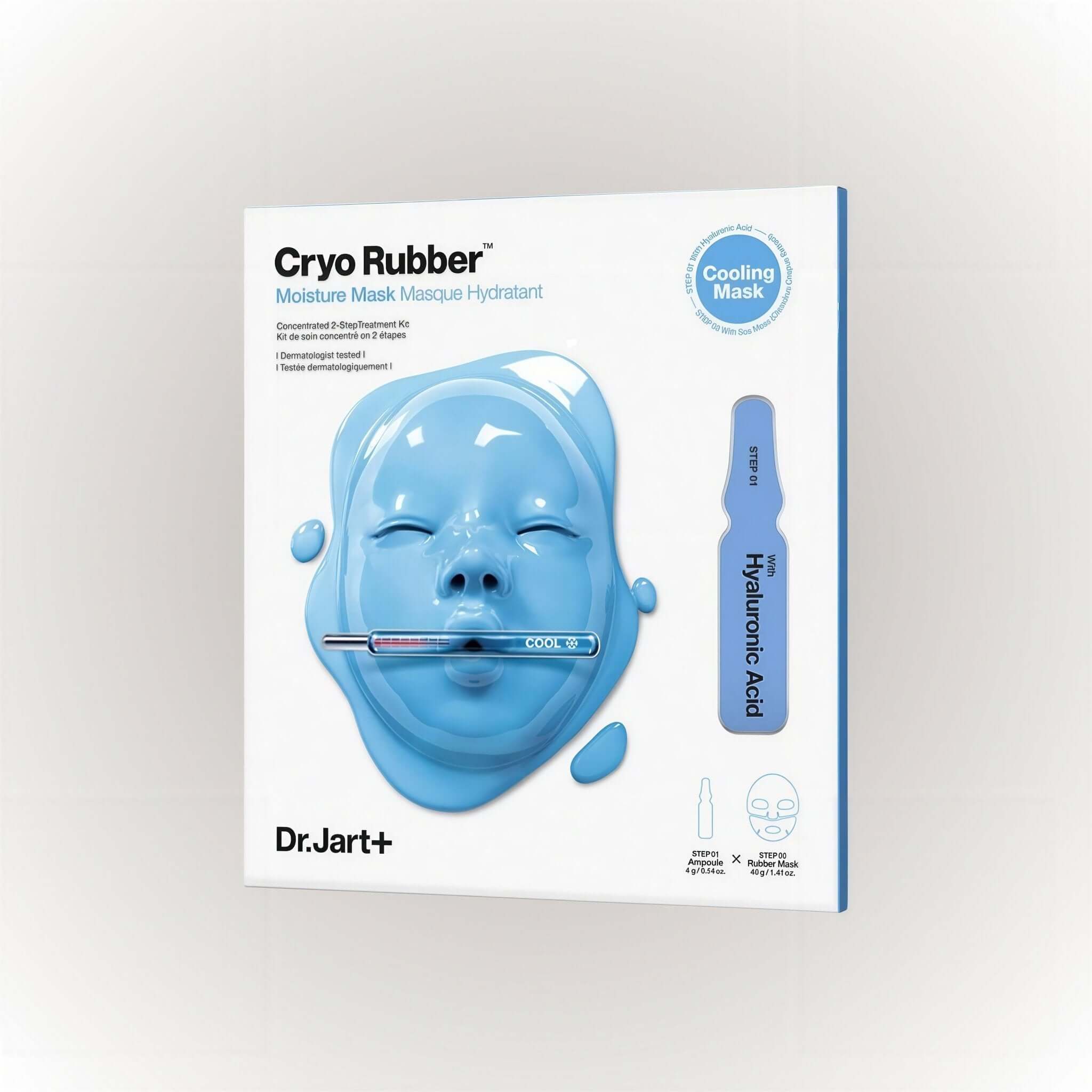 Dr.Jart+ Cryo Rubber Moisture Mask för intensiv återfuktning och svalkning av huden.