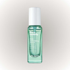 Dr.Jart+ Pore-remedy PHA Exfoliating Serum 30ml i en grön flaska med vit kork.
