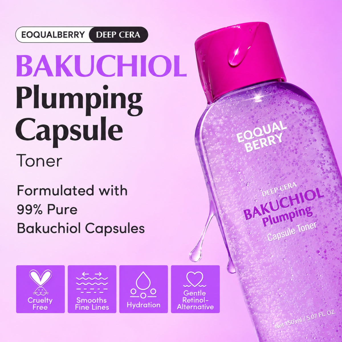 Eqqualberry Bakuchiol Plumping Capsule Toner 150ml