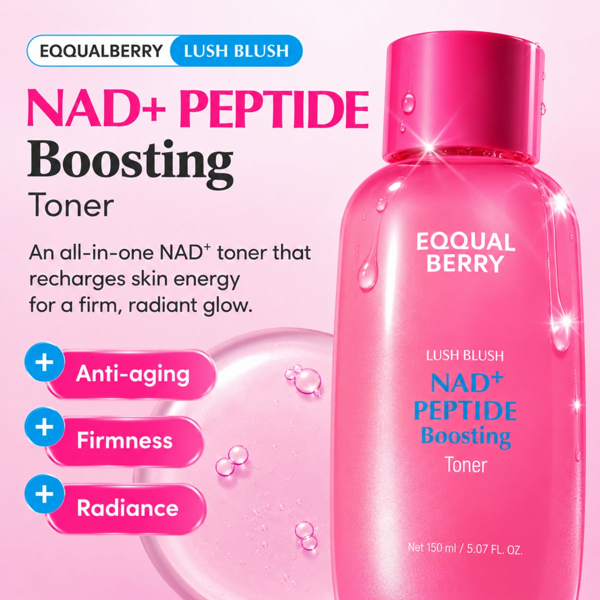 Eqqualberry NAD+ Peptide Boosting Toner 150ml