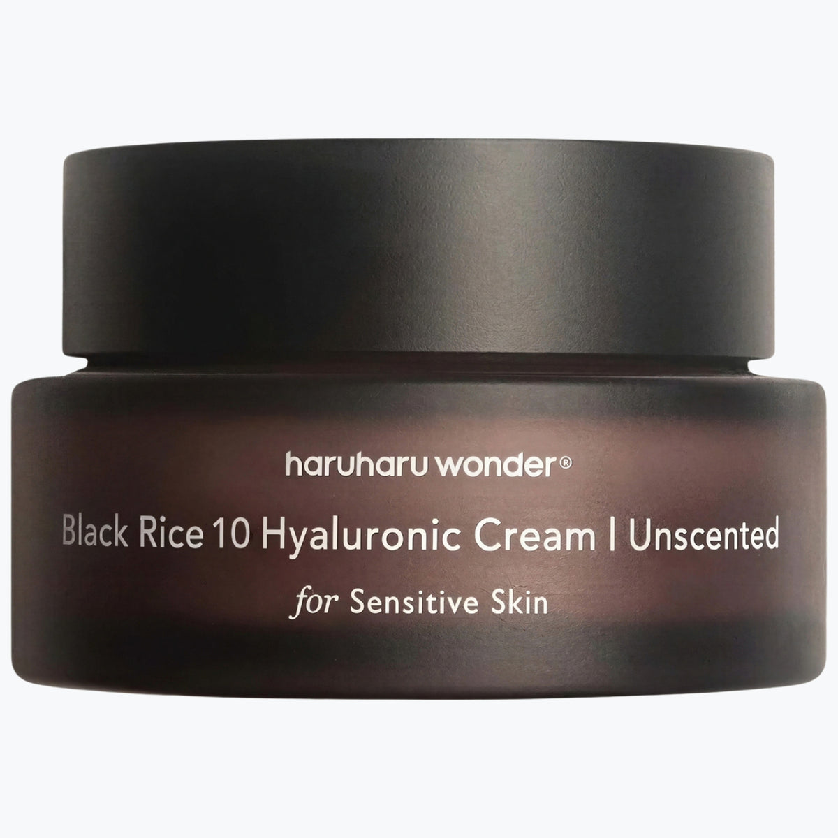 Haruharu Wonder svart ris-hyaluronkräm, oparfymerad, 50 ml i glasburk