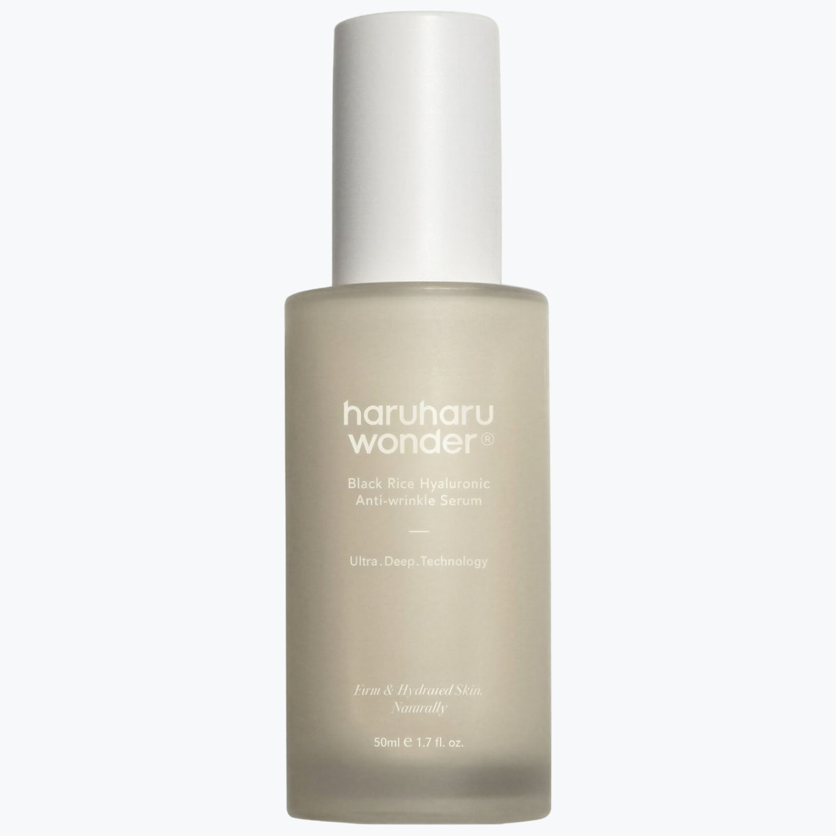 Serumflaska med beige ton och vit kork, haruharu wonder anti-rynkor