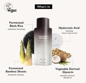Haruharu Wonder Black Rice Hyaluronic Toner 300ml - | SKNLÛX