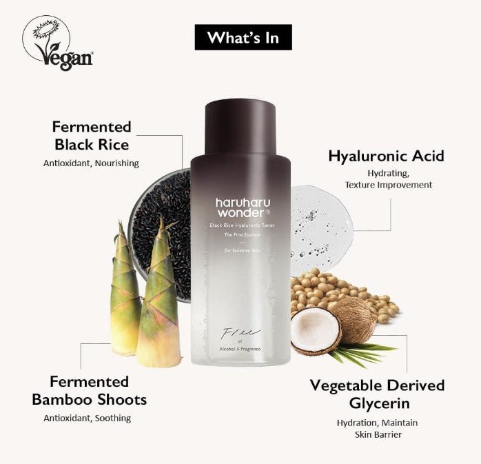 Haruharu Wonder Black Rice Hyaluronic Toner 300ml - | SKNLÛX