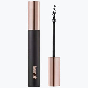 Heimish Dailism smudge stop-mascara, svart, böjande borste och förpackning