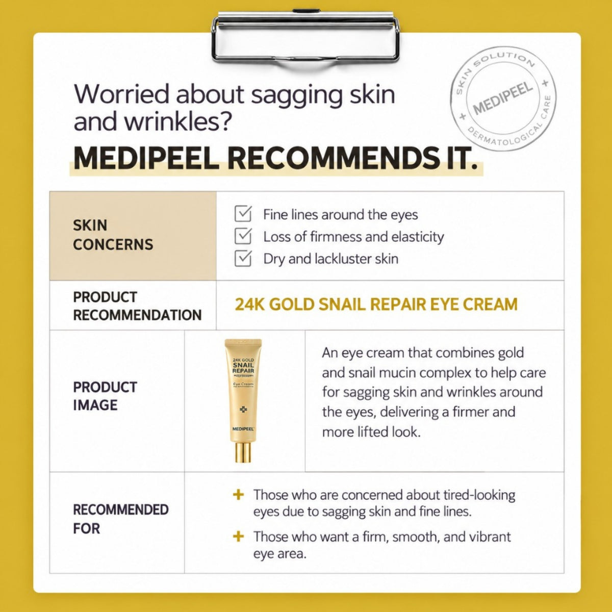 MEDIPEEL 24 Gold Snail Repair Eye Cream 40ml