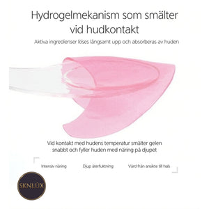 Rosa hydrogelögonplåster som smälter vid hudkontakt