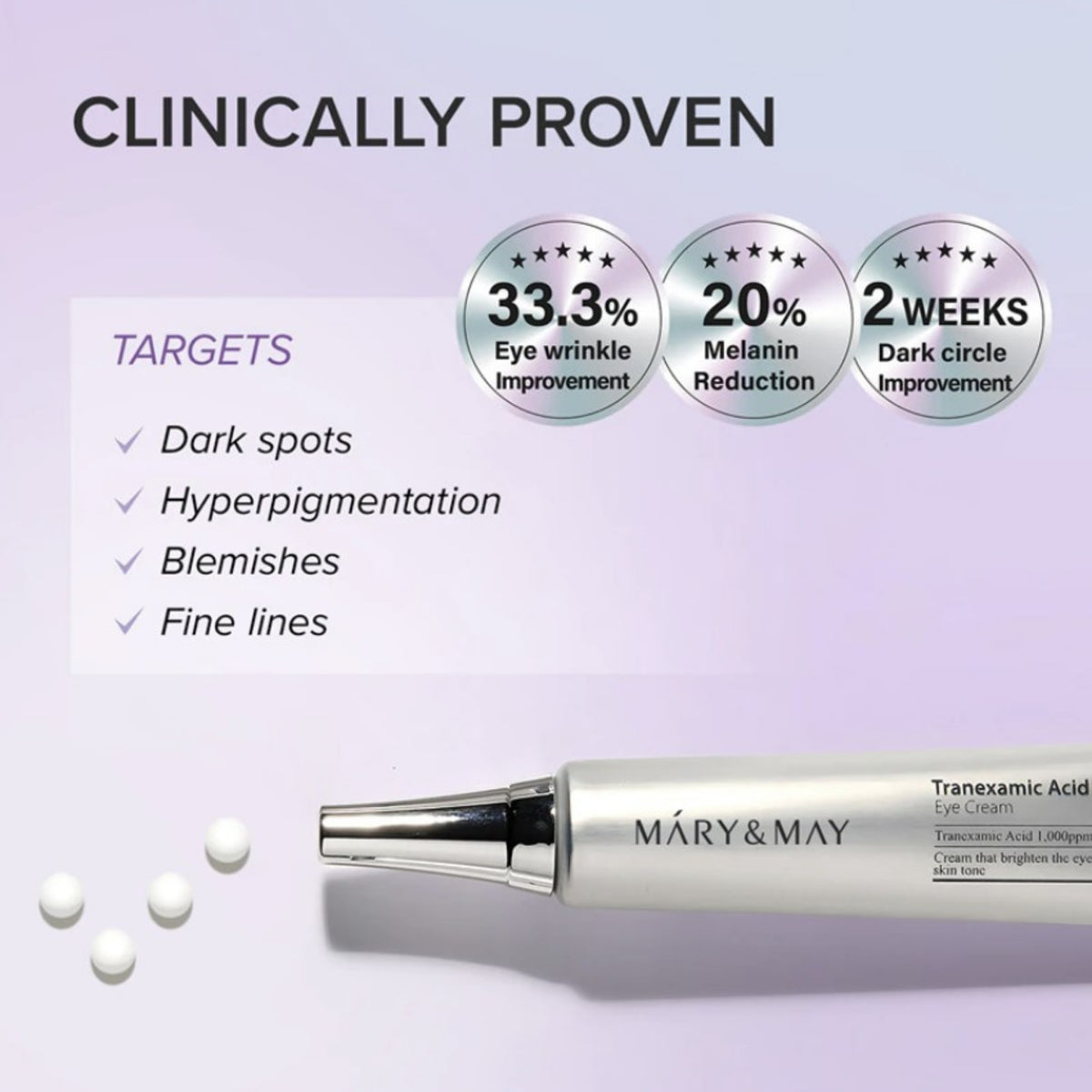 Mary & May Tranexamic Acid + Glutathione Eye Cream 30ml