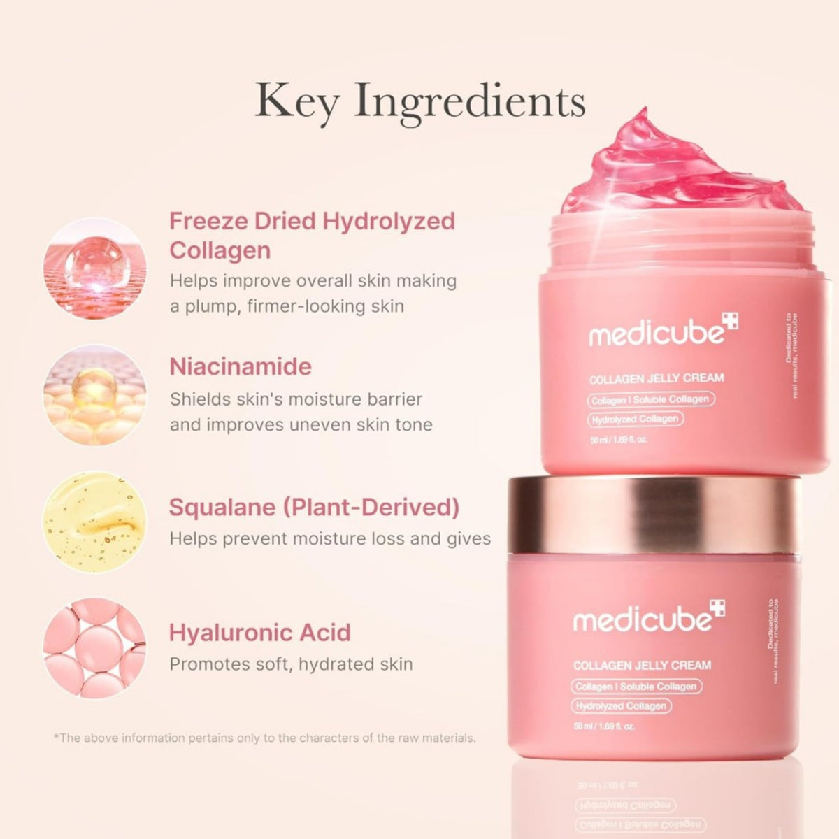 Medicube collagen jelly cream i rosa burkar, en med silvrigt lock