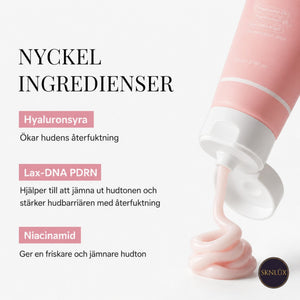 Rosa hyaluronfuktkräm med tub och krämklick som applikator, 50 ml