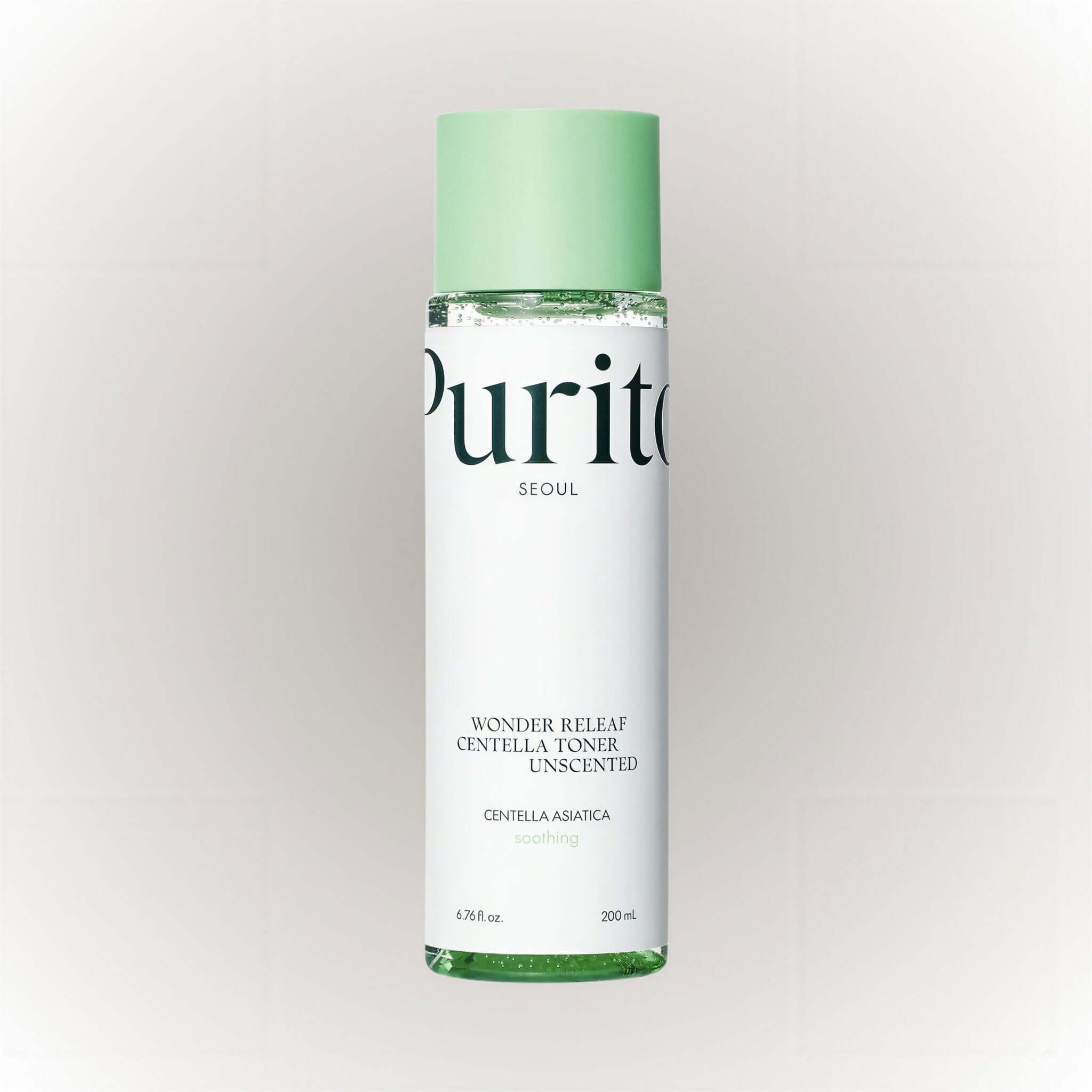 Purito SEOUL Wonder Releaf Centella Toner Unscented 200ml flaska med lugnande formula