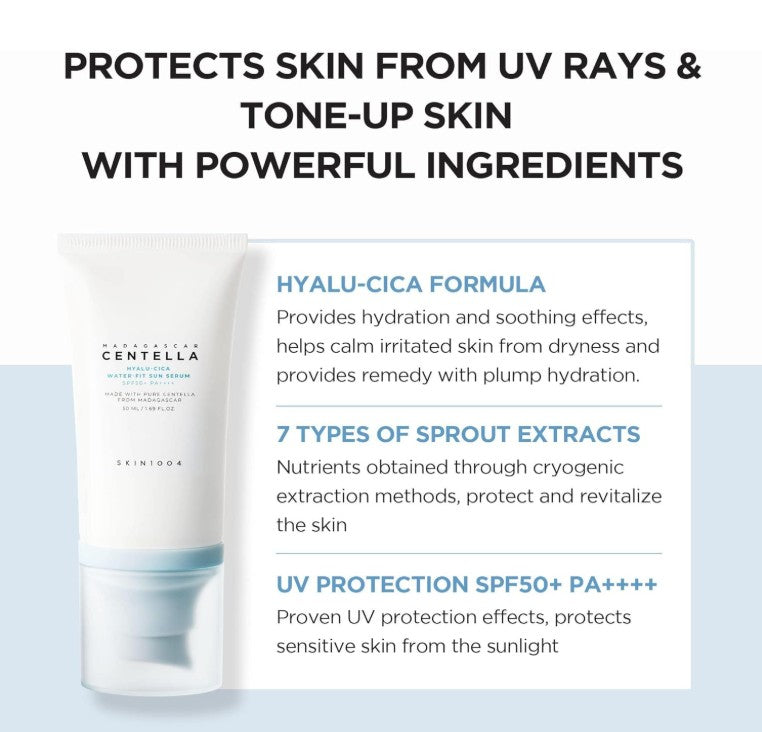 SKIN1004 Madagascar Centella Hyalu-Cica Water-Fit Sun Serum SPF50+ PA++++ 50ml