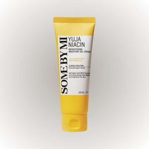 SOME BY MI Yuja Niacin Brightening Moisture Gel Cream 100ml i en gul förpackning, berikad med yuja och niacinamid.