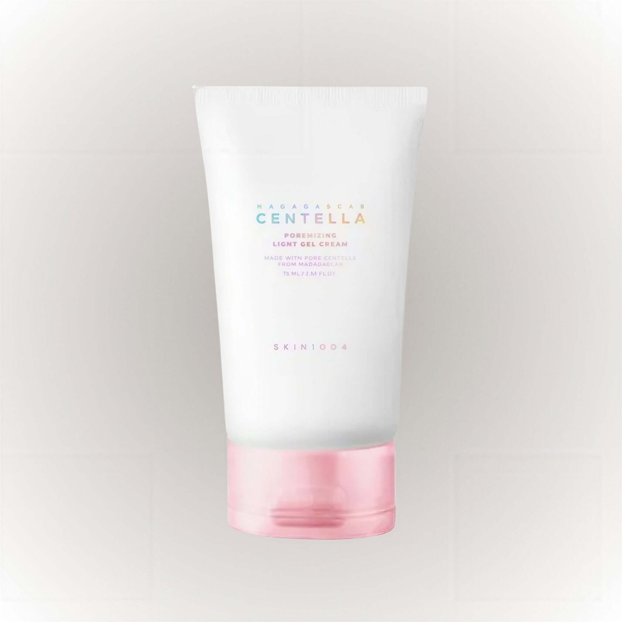 SKIN1004 Madagascar Centella Poremizing Light Gel Cream 75ml i en tube med rosa detaljer.