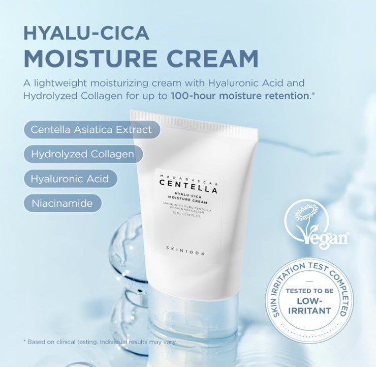 SKIN1004 Madagascar Centella Hyalu-Cica Water-Fit Sun Serum produkt med lätt återfuktande solskyddsskydd