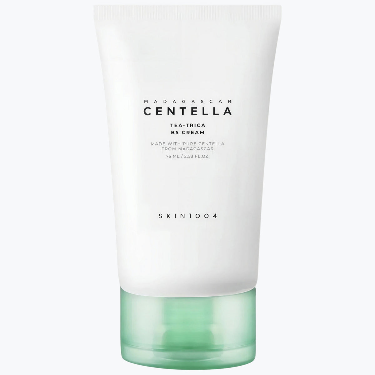 SKIN1004 Tea-Trica B5-kräm i vit tub med grönt lock, 75 ml.