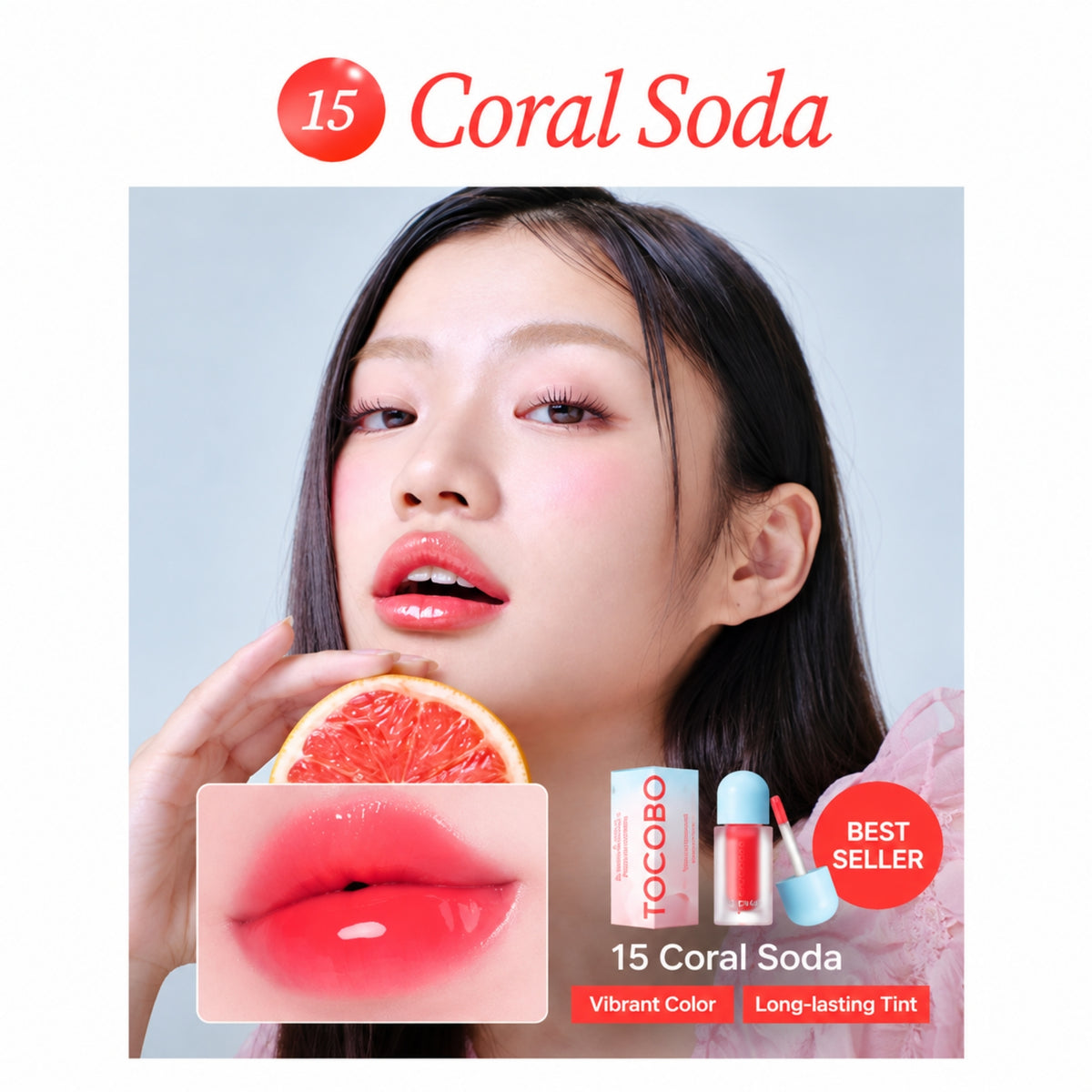 TOCOBO Juicy Berry Plumping Lip Oil #15 Coral Soda