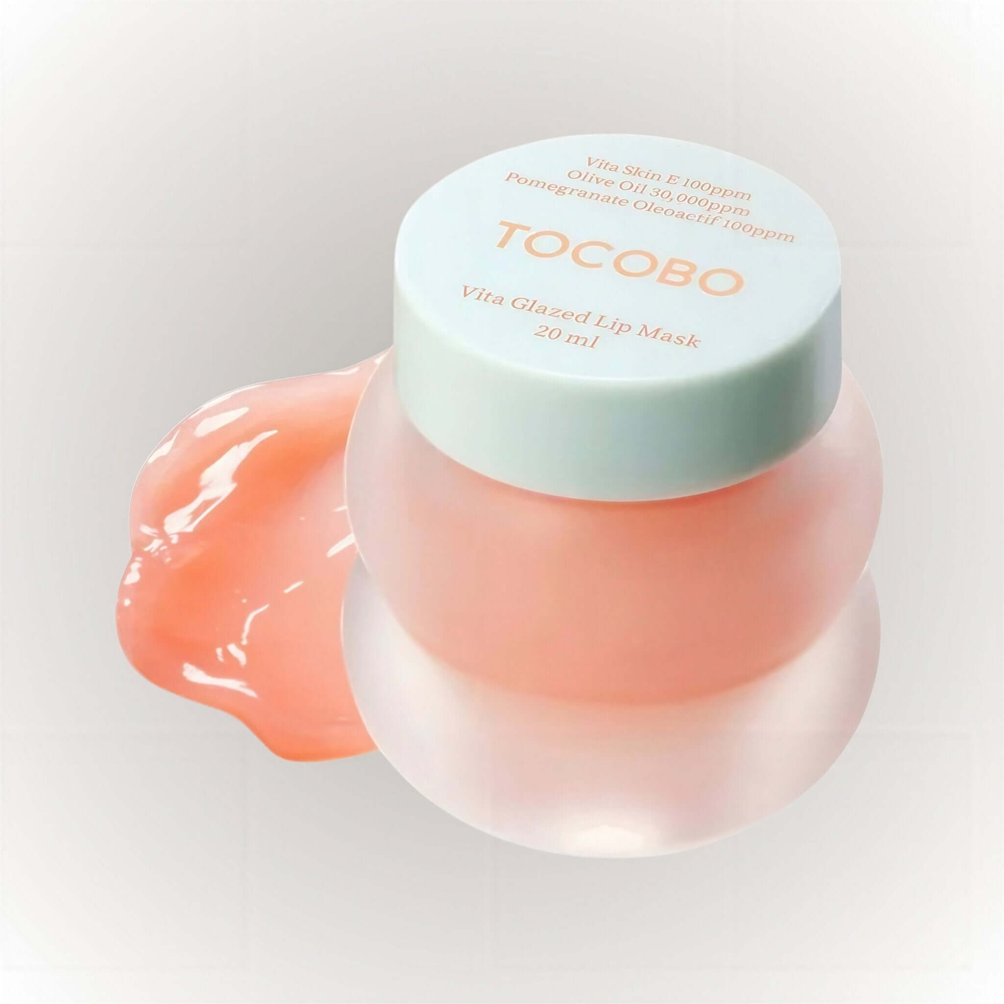 TOCOBO Vita Glazed Lip Mask 20ml burk med läppmask och gelé på ytan.