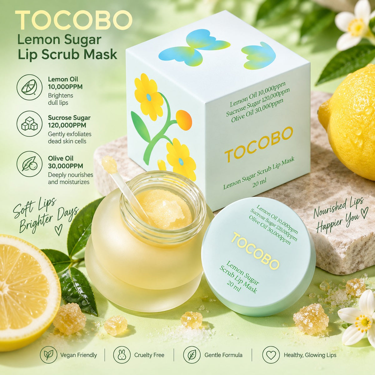 TOCOBO Lemon Sugar Scrub Lip Mask