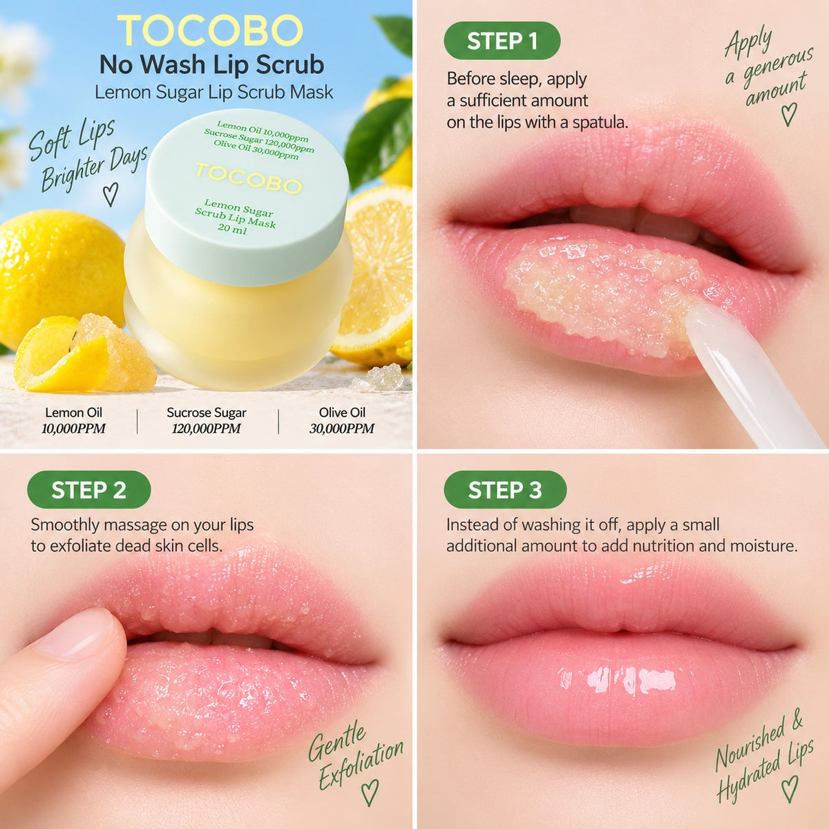 TOCOBO Lemon Sugar Scrub Lip Mask