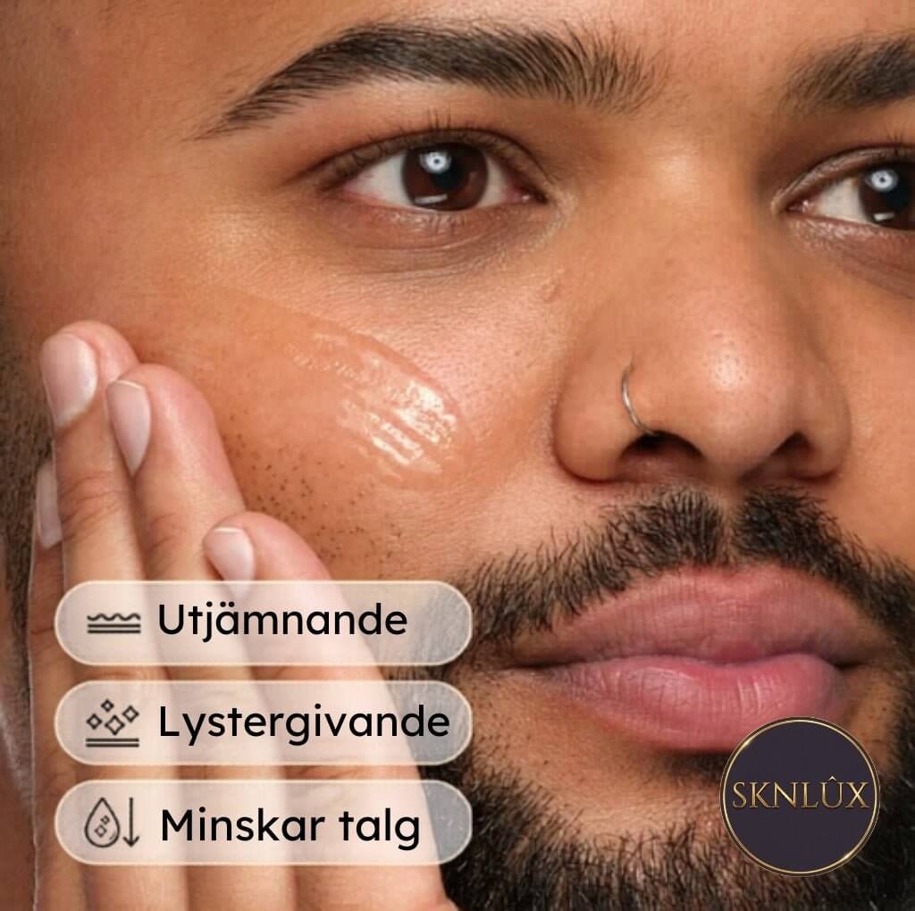 The Ordinary Niacinamide 10% + Zinc 1% applicerad på en hy med fokus på utjämnande, lyster och minskning av talg.