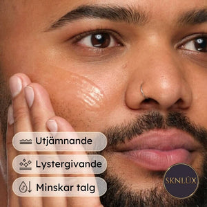 The Ordinary Niacinamide 10% + Zinc 1% applicerad på en hy med fokus på utjämnande, lyster och minskning av talg.