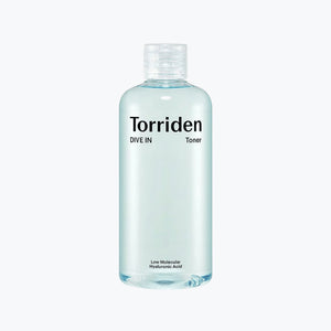 Torriden DIVE IN-toner i plastflaska med skruvlock, ljusblå vätska