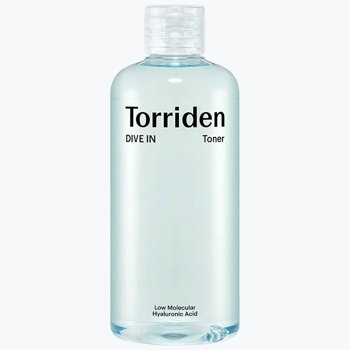 Torriden DIVE IN tonerflaska i ljusblå plast med skruvlock och etikett
