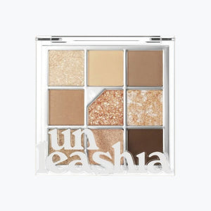 Unleashia glitter- och matta ögonskuggor i bruna toner, palett