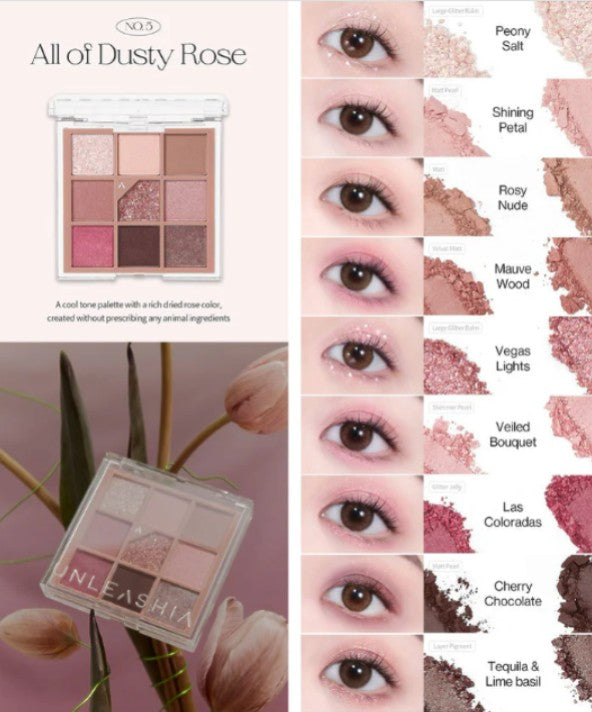 Unleashia Glitterpedia Eye Palette No.5 Dusty Rose