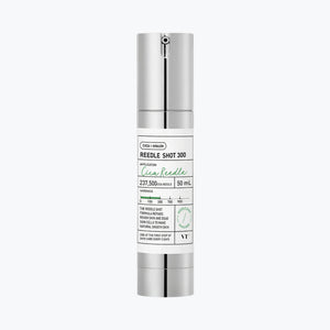 Hudvårdsserumflaska i silver med pump, REEDLE SHOT 300, cica-hyaluron, 50 ml