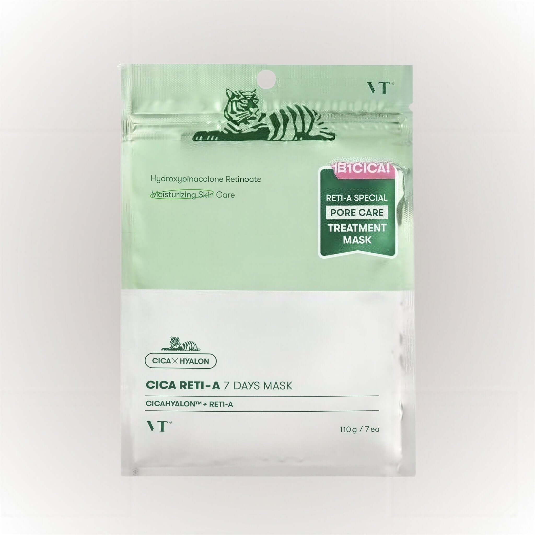VT Cosmetics Cica Reti-A 7 Day Mask för att återfukta och ge huden en klarare, balanserad känsla.