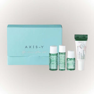 Axis-Y Mini Glow Set innehåller fyra miniformatprodukter för hudens lyster.