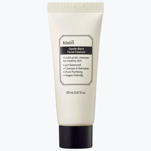 Ansiktsrengöringstuben Gentle Black med pumpaktig kork, 20 ml